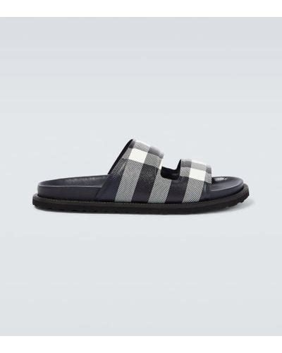 canvas burberry slides men|farfetch burberry slides.